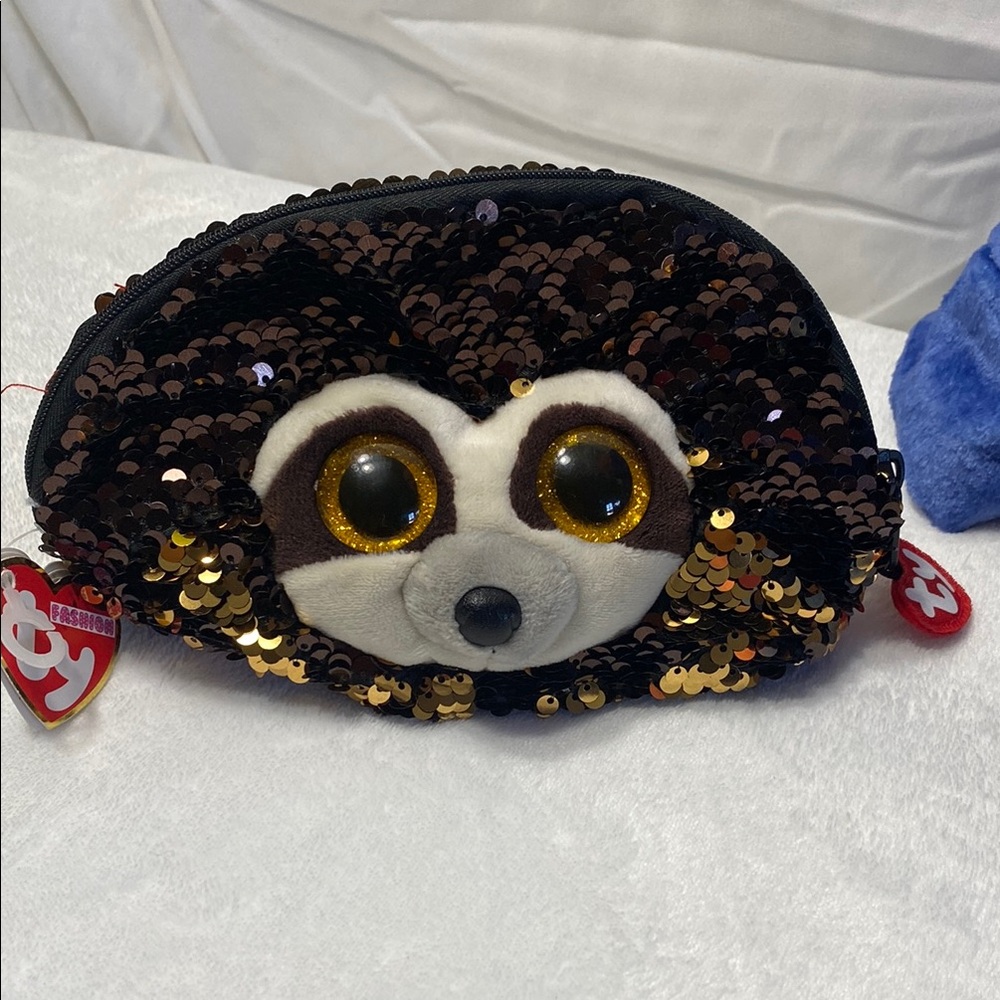 Ty Black and Gold Sequin Accessory Bag